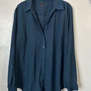 Women’s Navy Blue button down shirt